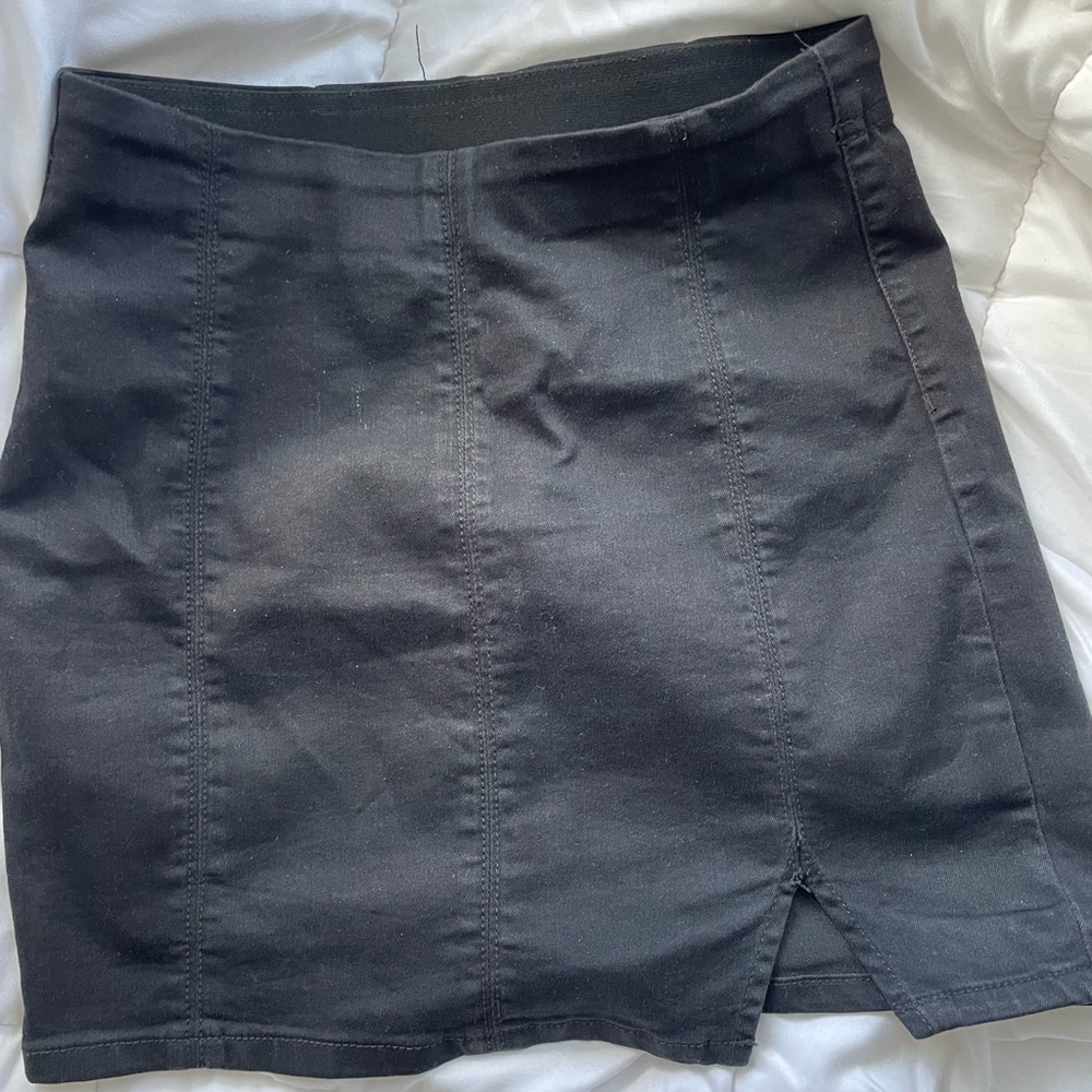 Black mini skirt